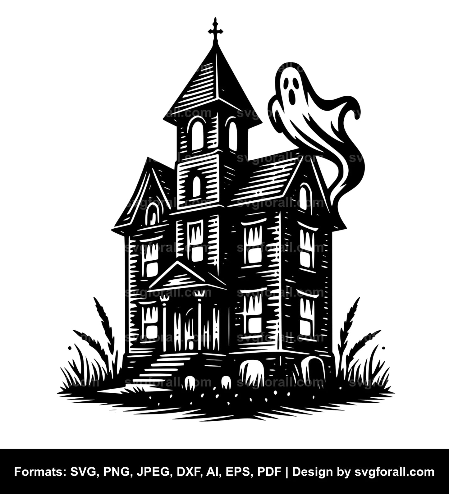 Ghost House SVG Design