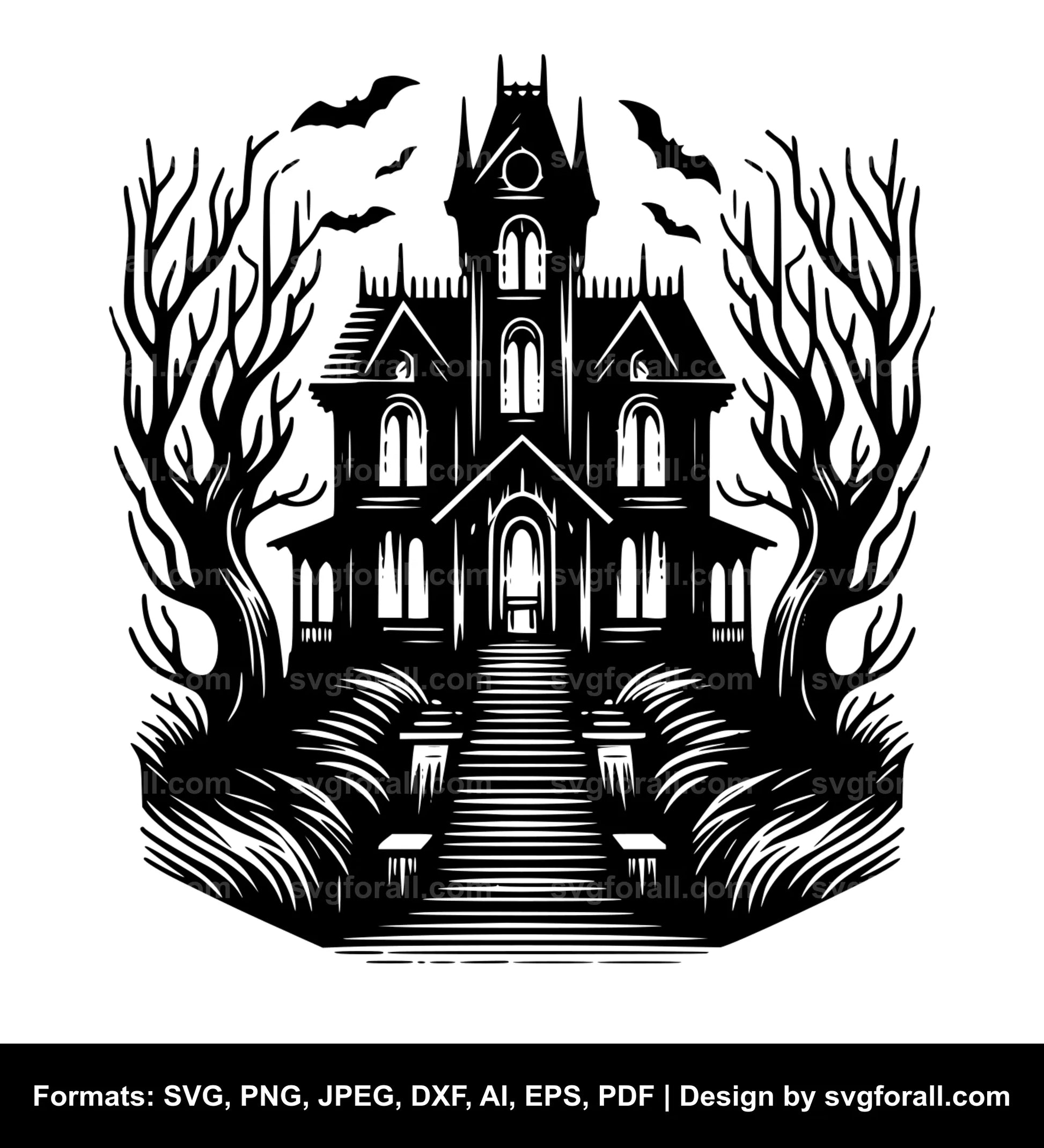 Ghost House Vector SVG