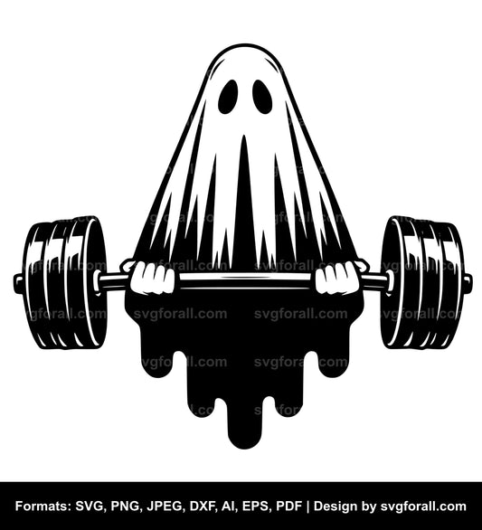 Ghost Lifting Weights SVG