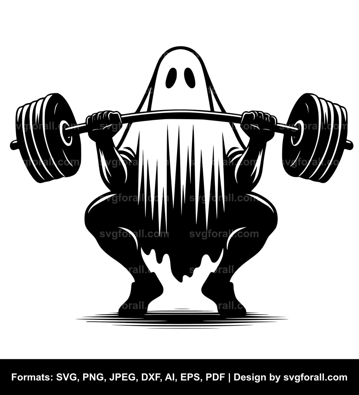 Ghost Lifting Weights SVG File