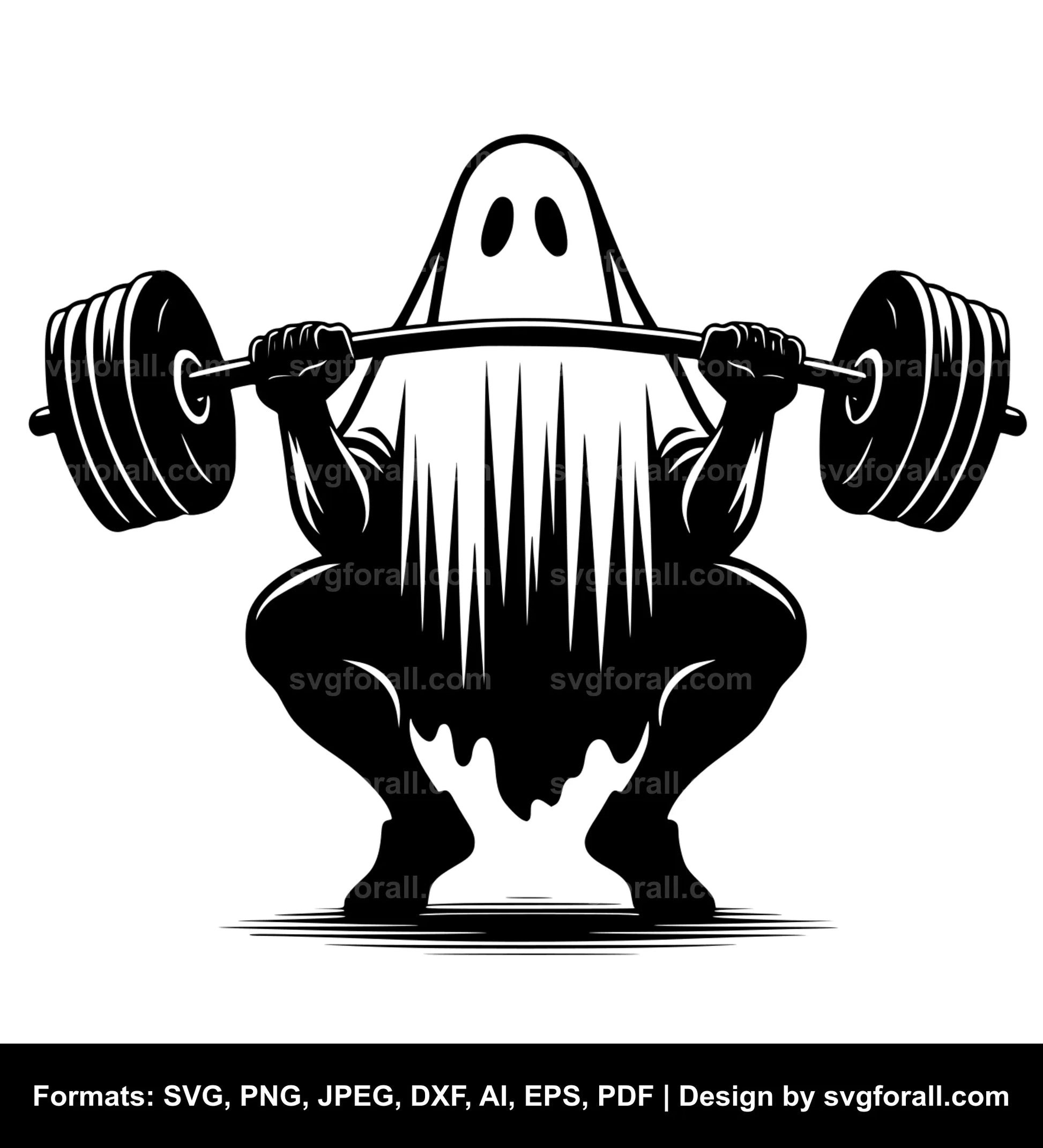 Ghost Lifting Weights SVG File