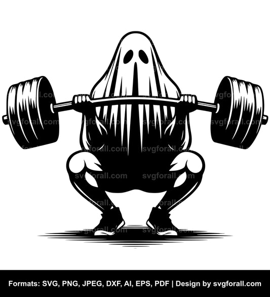 Ghost Lifting Weights SVG PNG