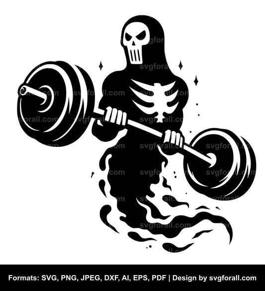 Ghost Lifting Weights SVG Vector