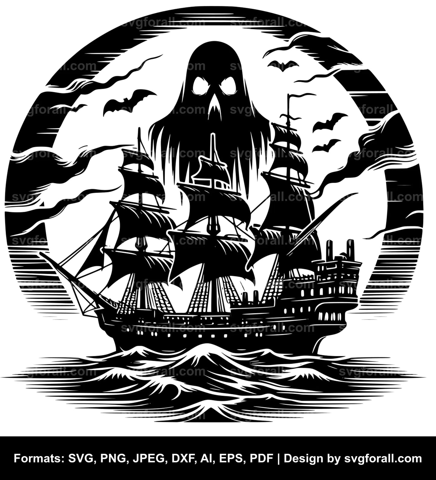 Ghost Ship Black SVG