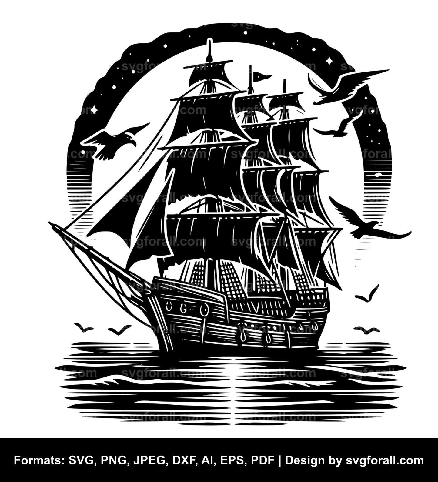 Ghost Ship SVG File