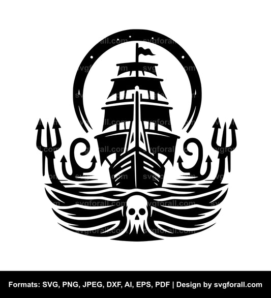 Ghost Ship SVG Vector