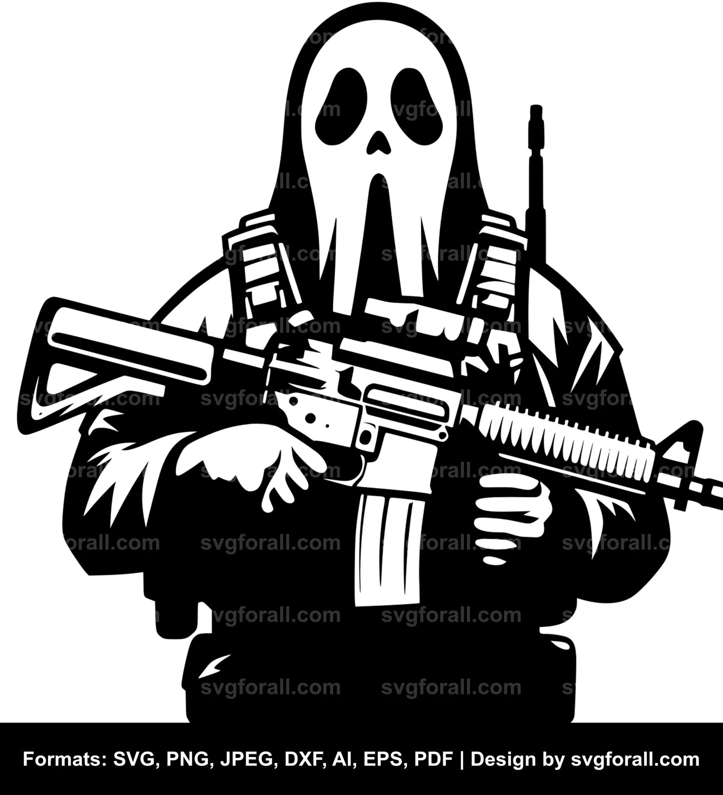 Ghost Soldier Clipart SVG