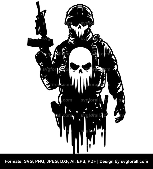 Ghost Soldier SVG Design