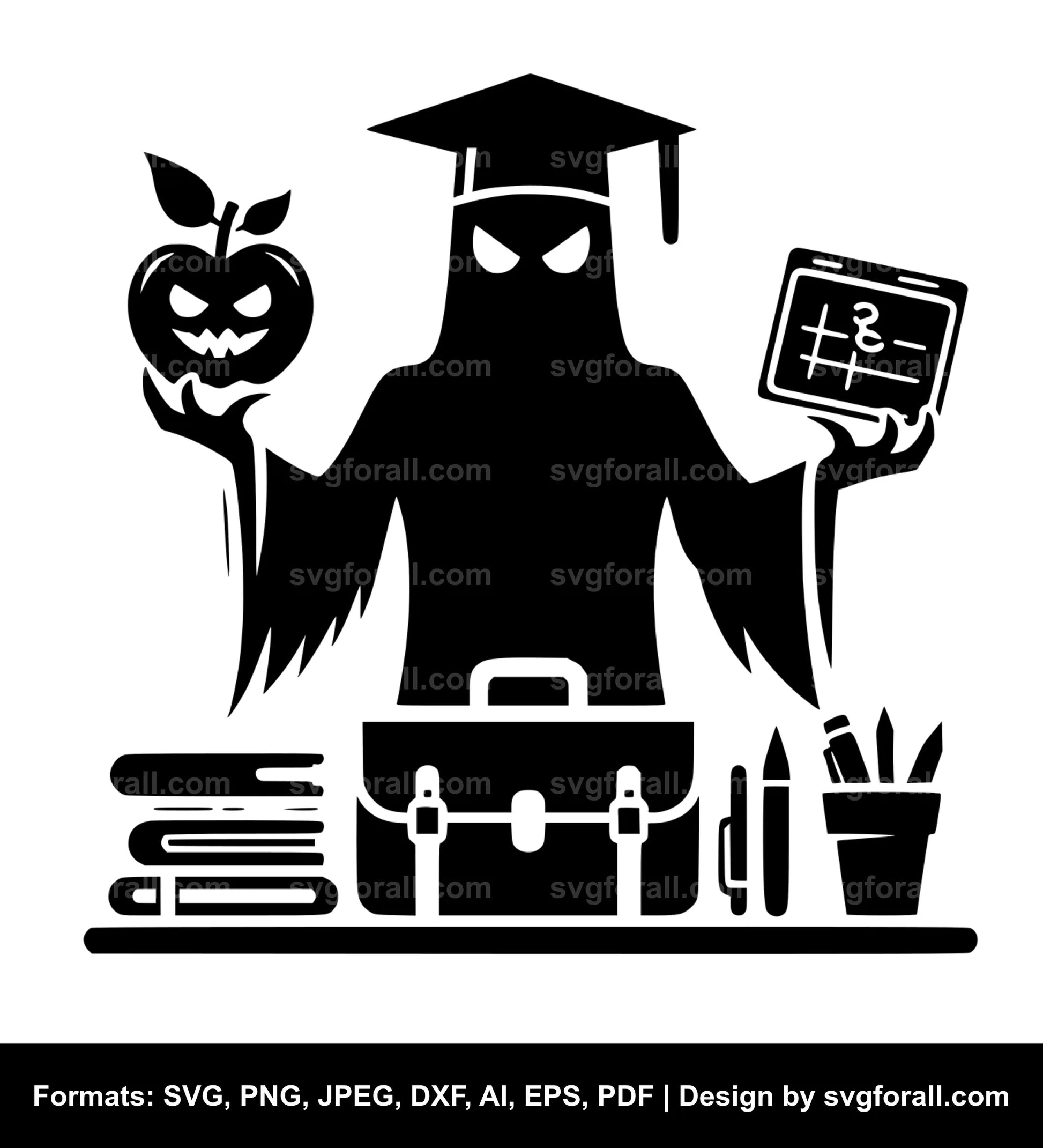 Ghost Teacher Black SVG