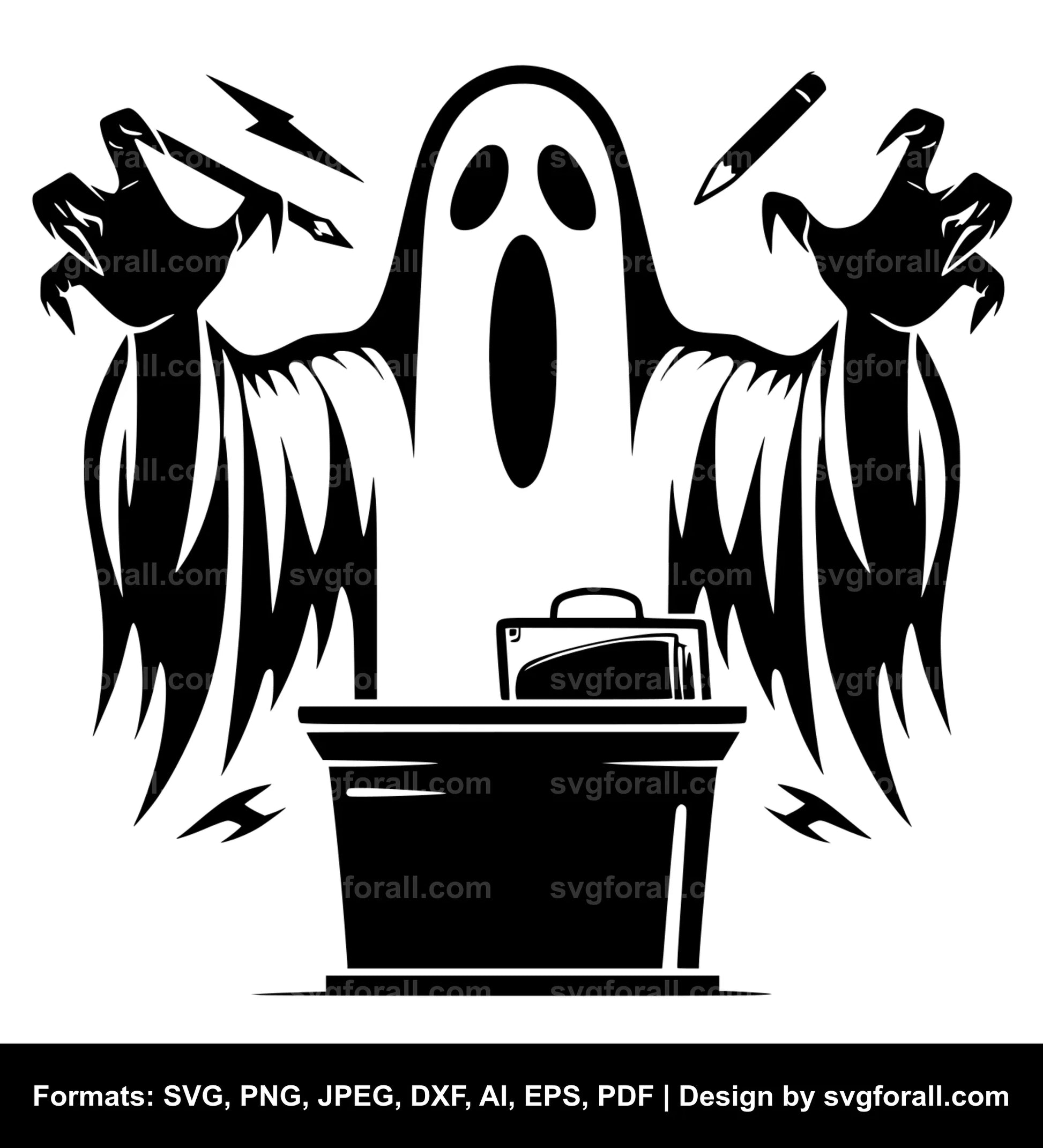 Ghost Teacher Clipart SVG