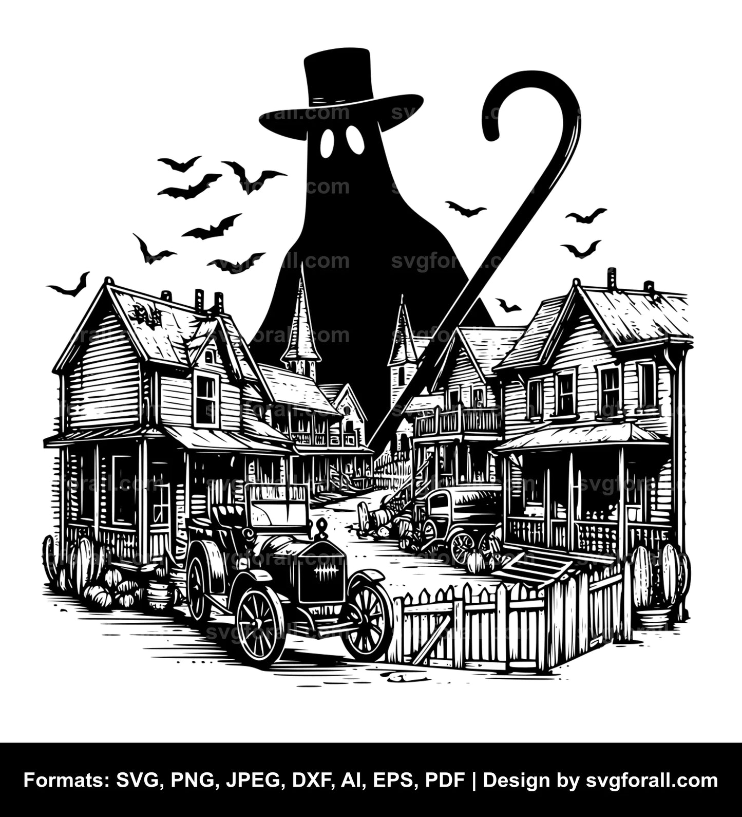 Ghost Town SVG Vector