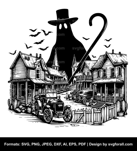 Ghost Town SVG Vector