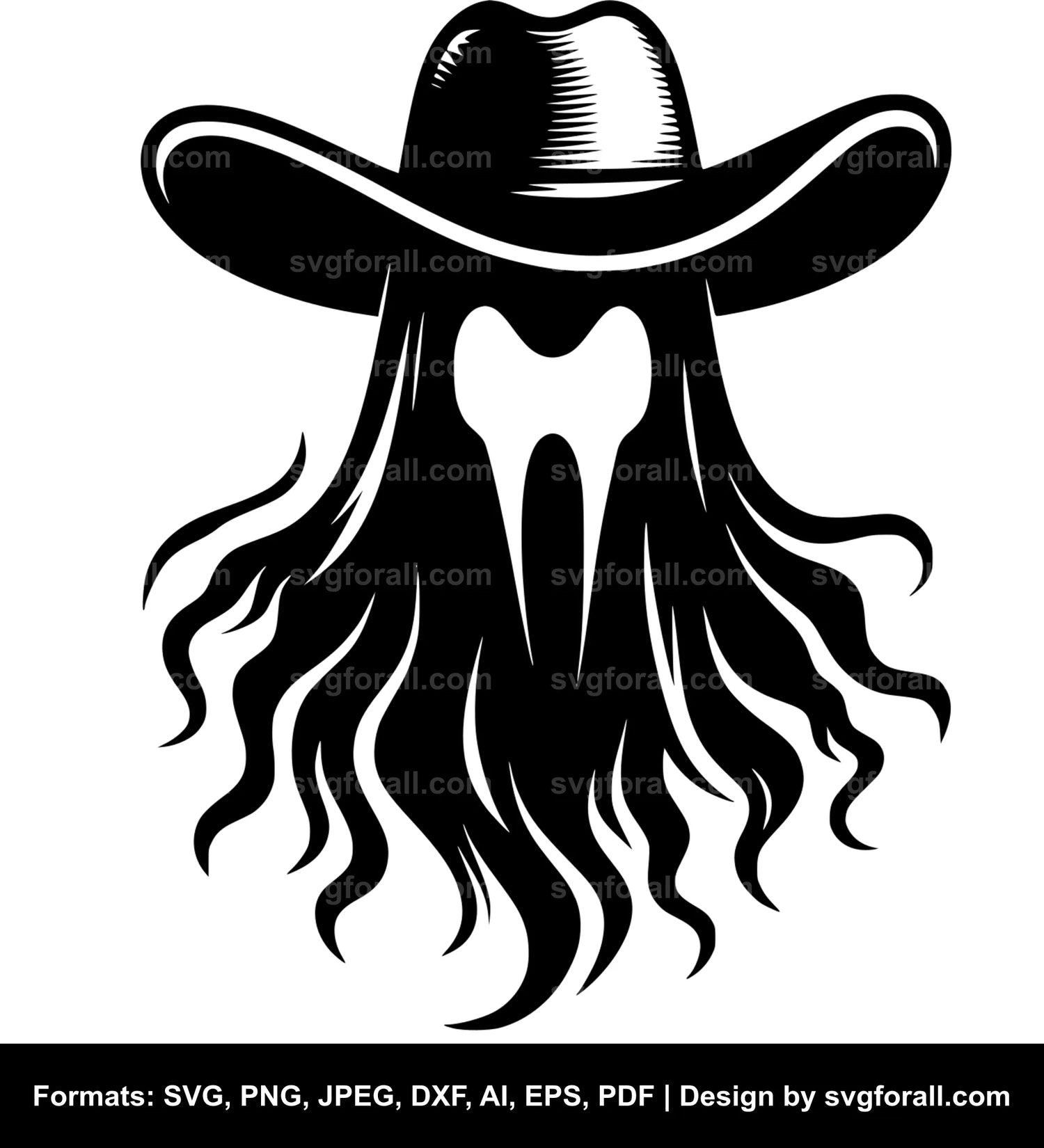 Ghost With Cowboy Hat Cricut SVG