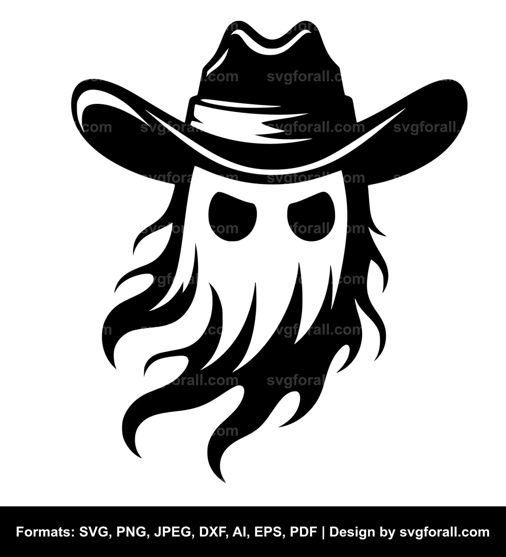 Ghost With Cowboy Hat SVG