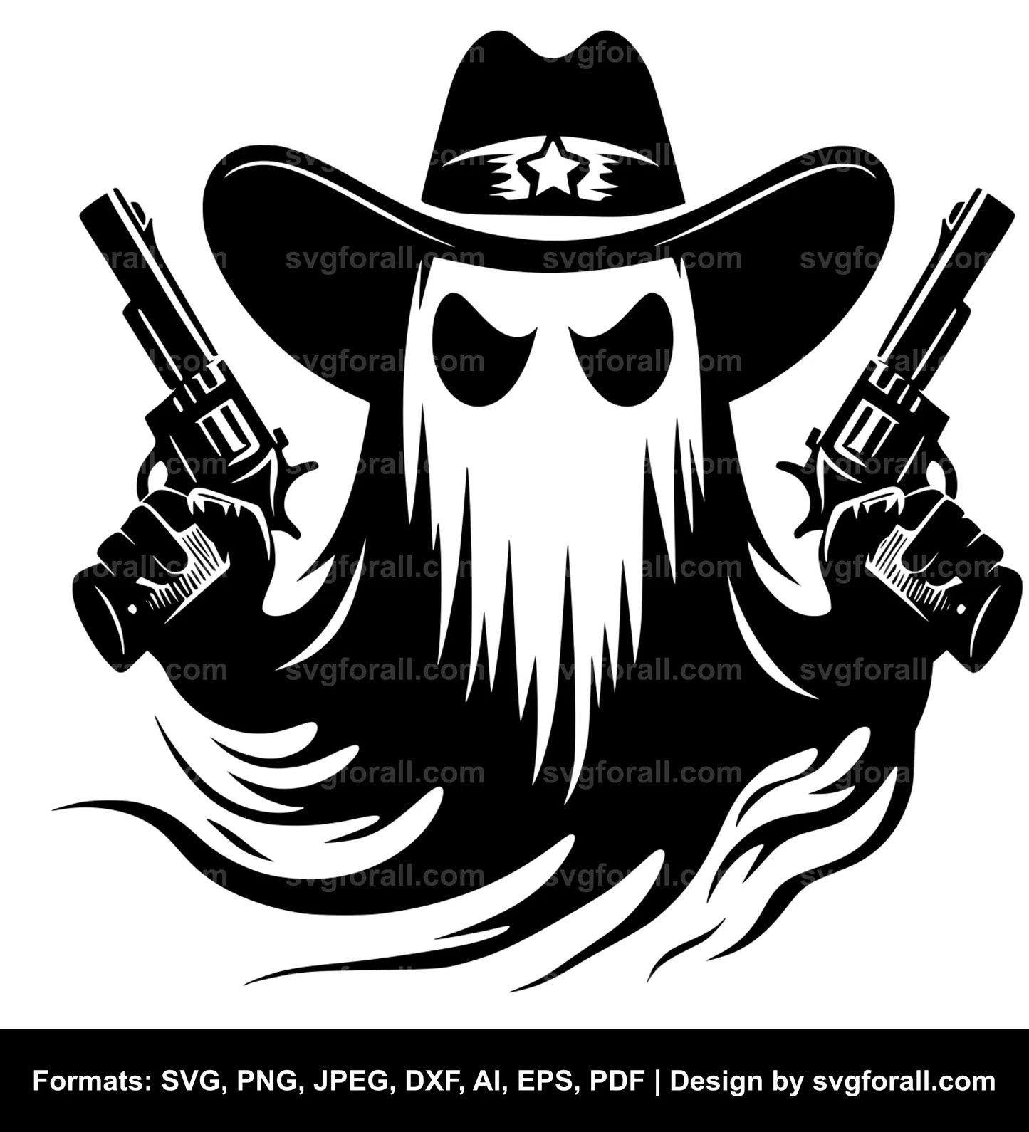 Ghost With Cowboy Hat SVG File