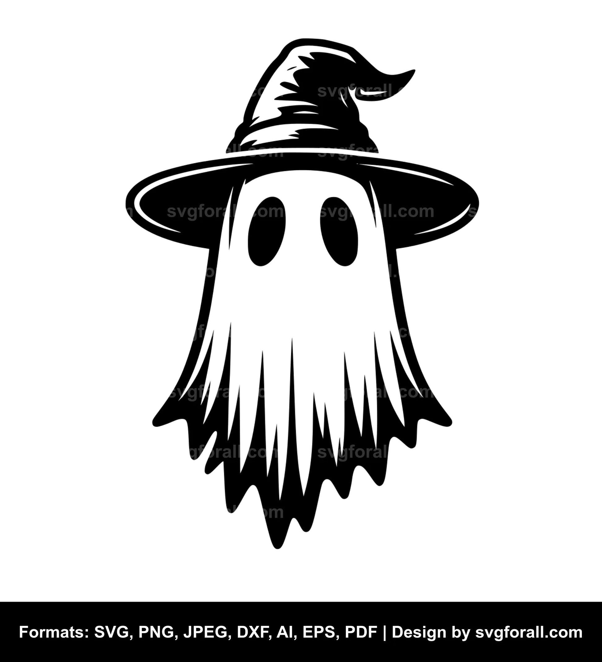 Ghost With Hat SVG Clipart