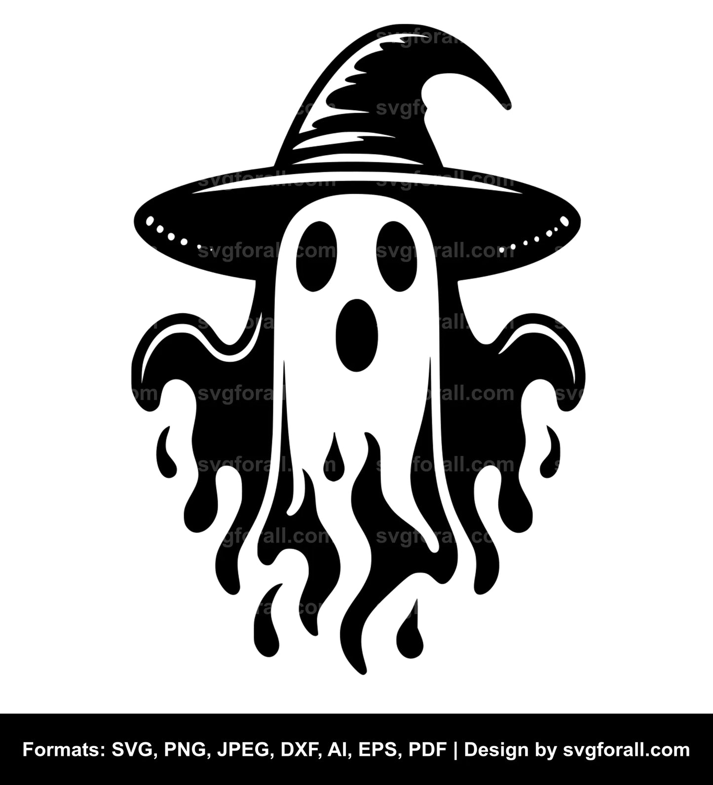 Ghost With Hat SVG File