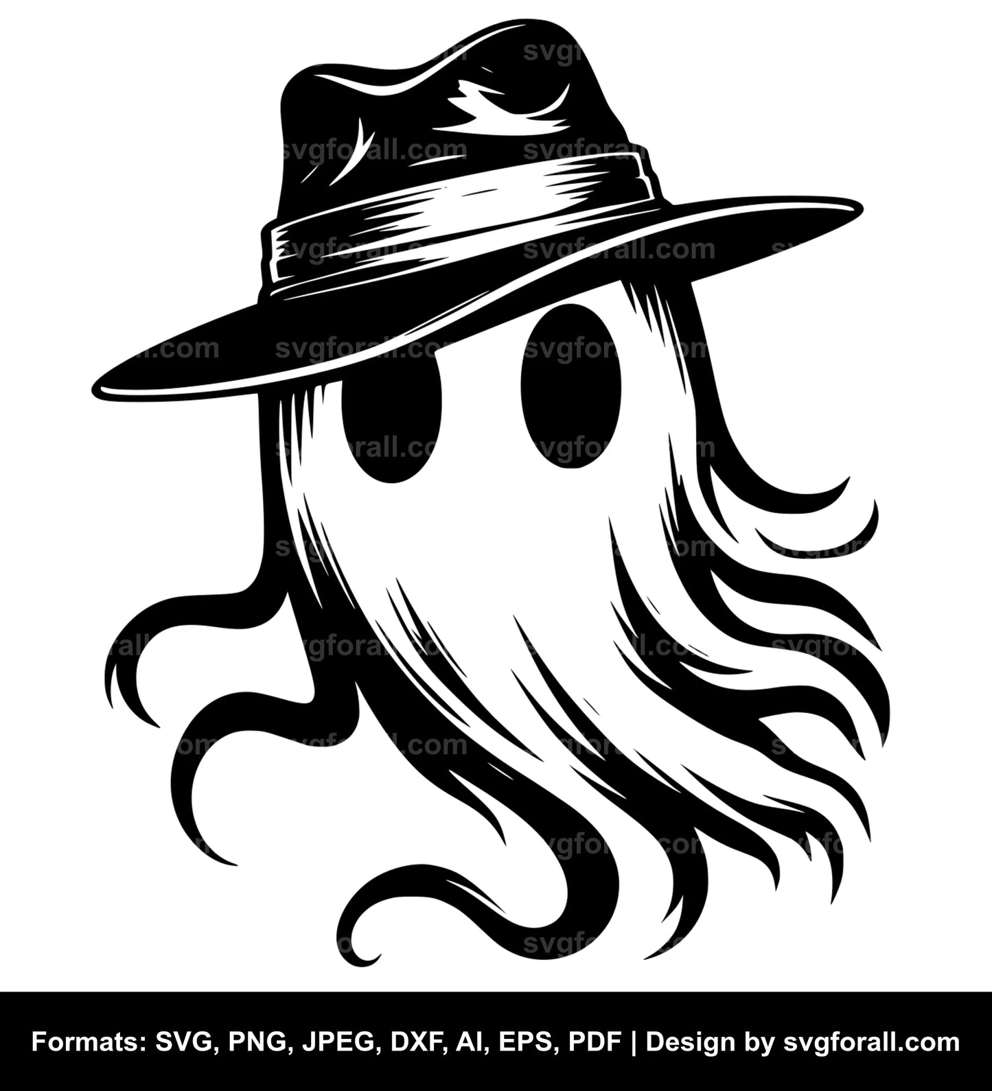 Ghost With Hat SVG PNG