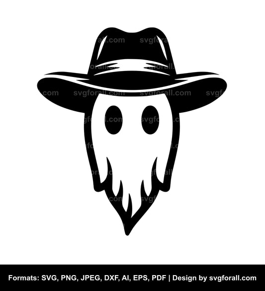 Ghost With Hat SVG Vector