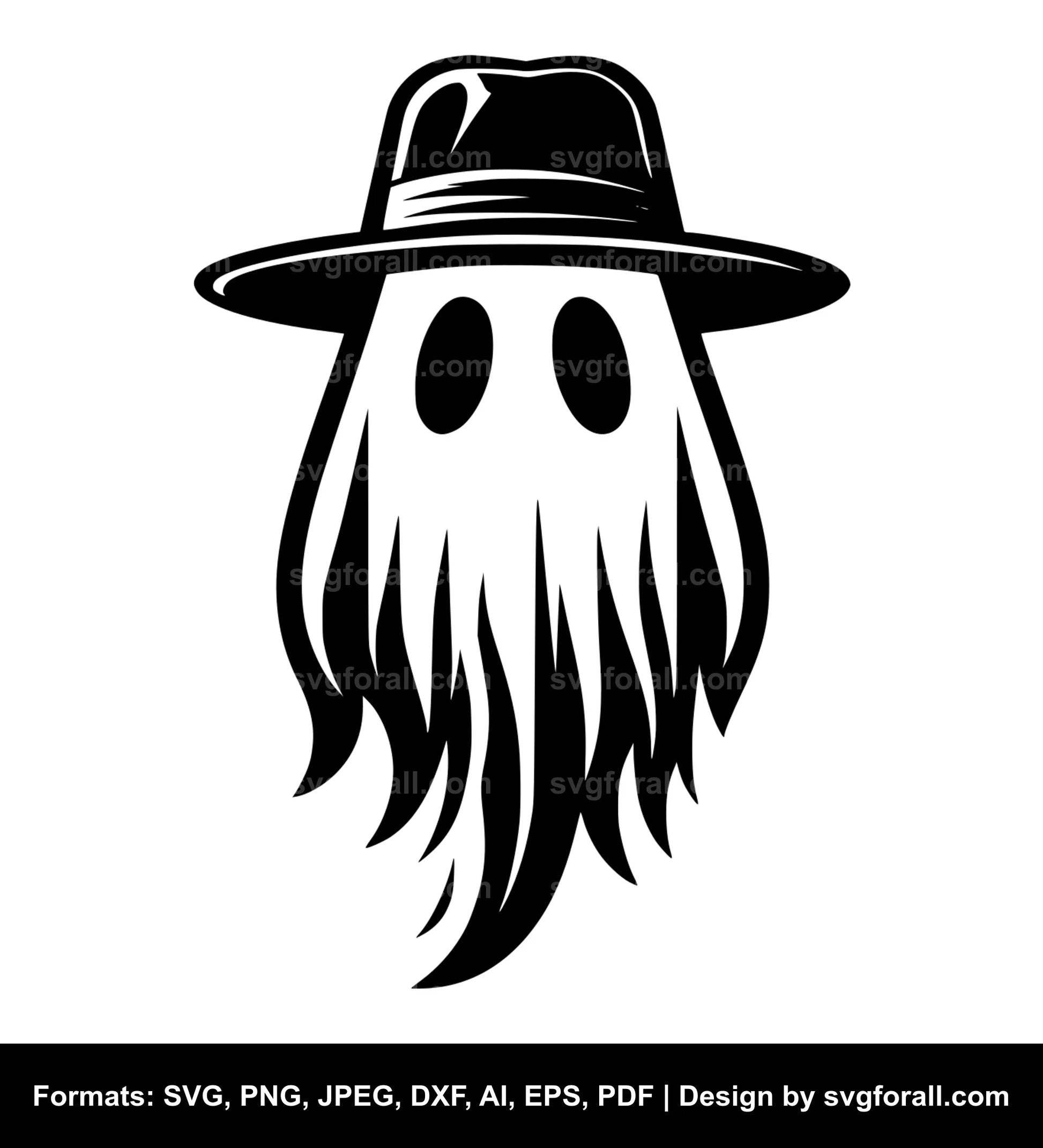 Ghost With Hat Vector SVG