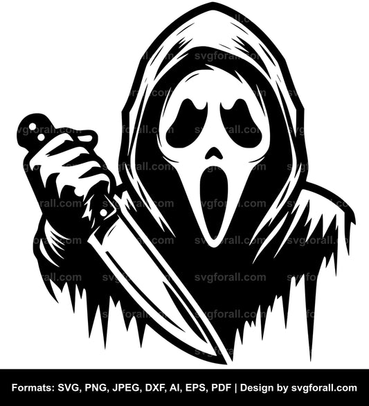 Ghost With Knife Cricut SVG