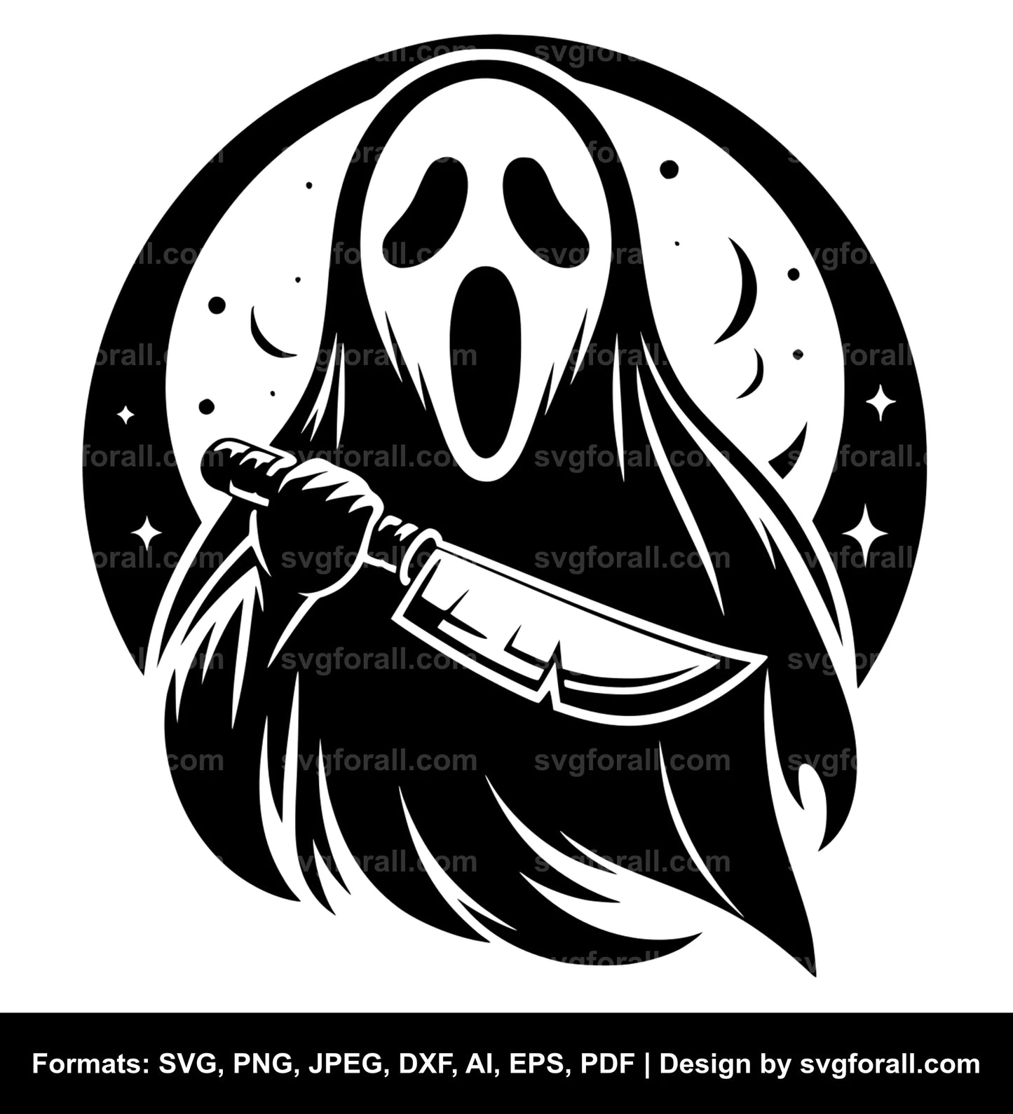 Ghost With Knife SVG