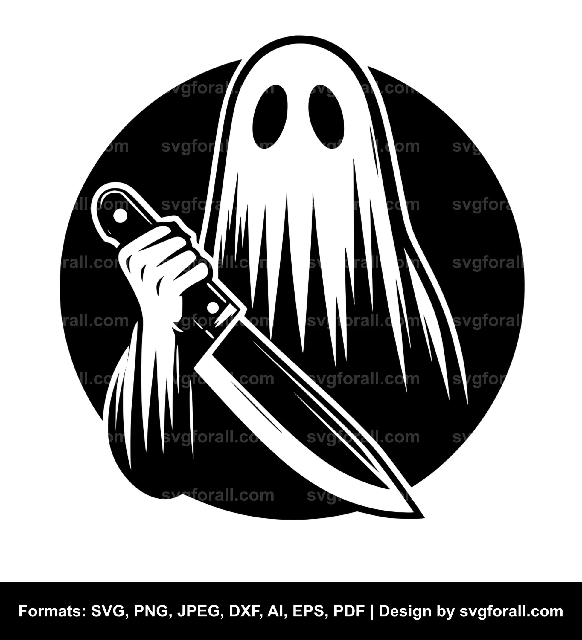 Ghost With Knife SVG Design