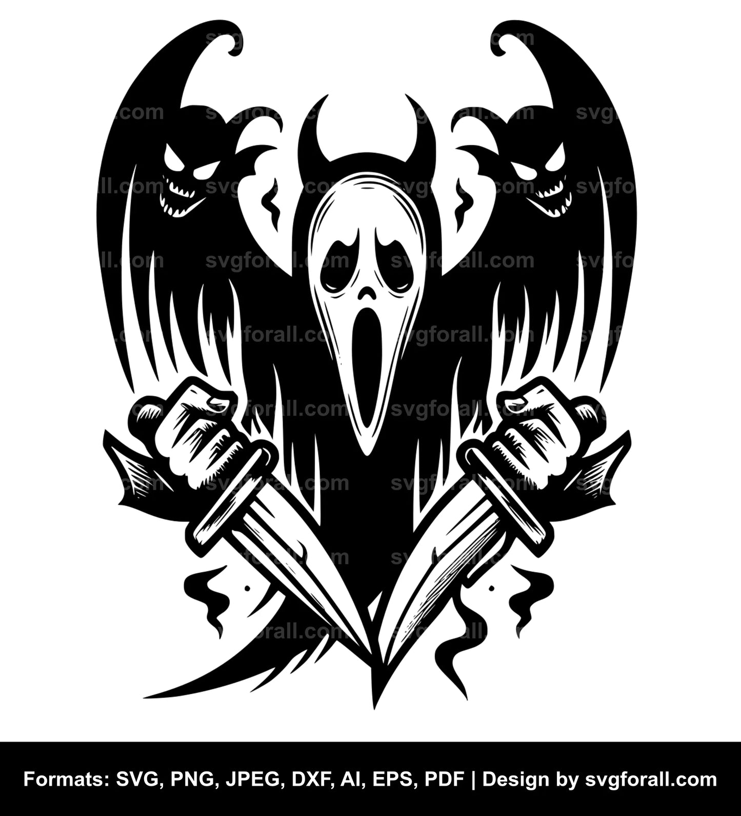 Ghost With Knife SVG File