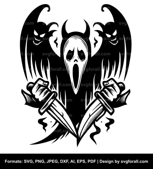 Ghost With Knife SVG File