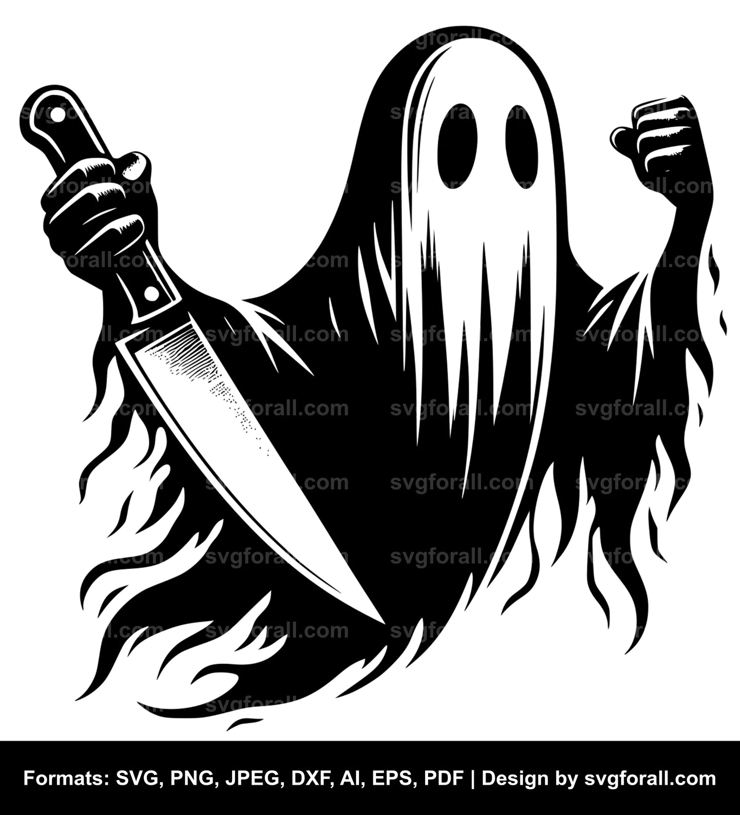 Ghost With Knife SVG PNG