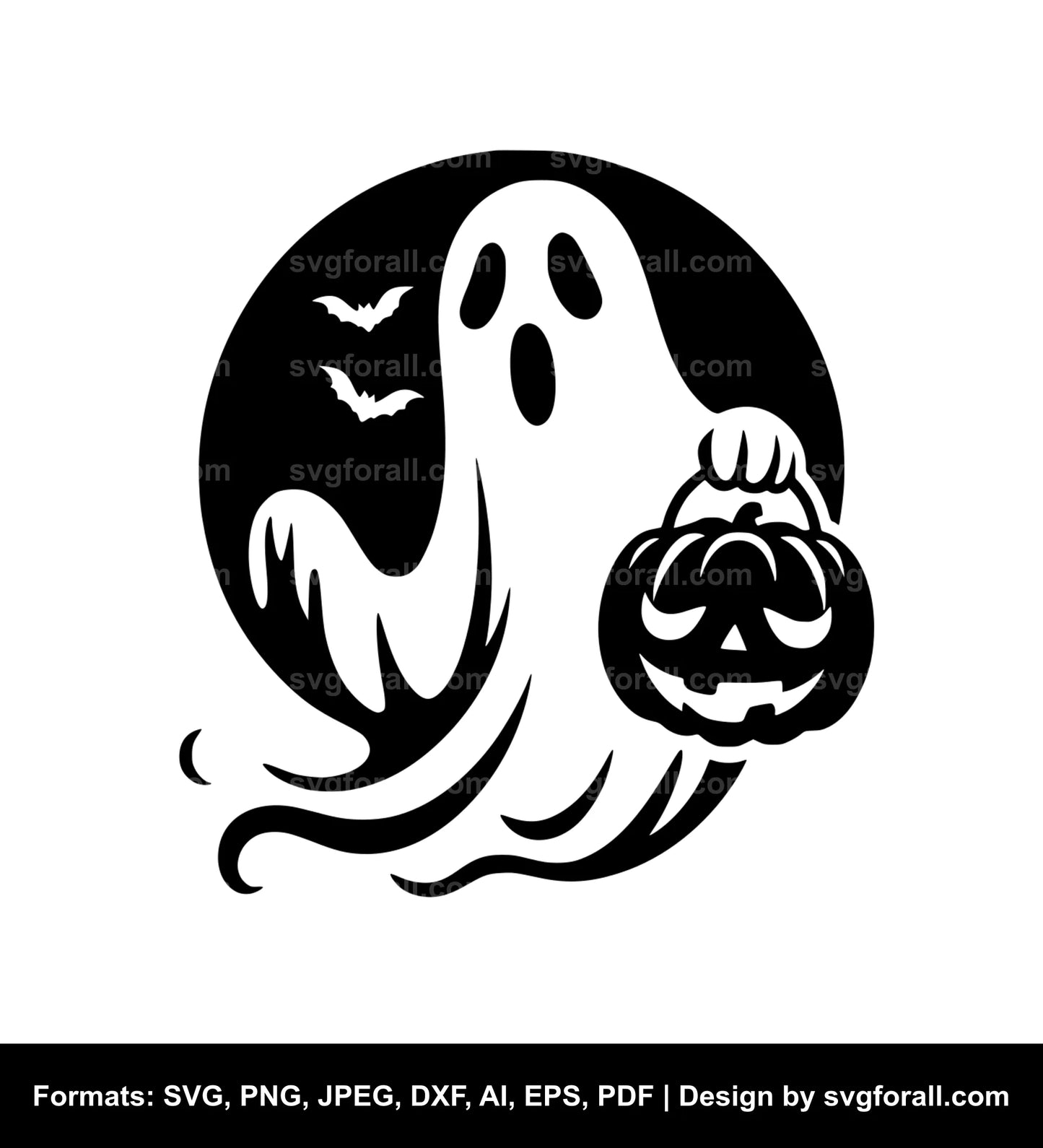 Ghost With Pumpkin SVG