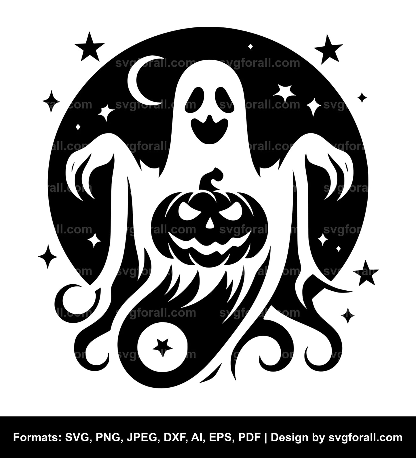 Ghost With Pumpkin SVG File