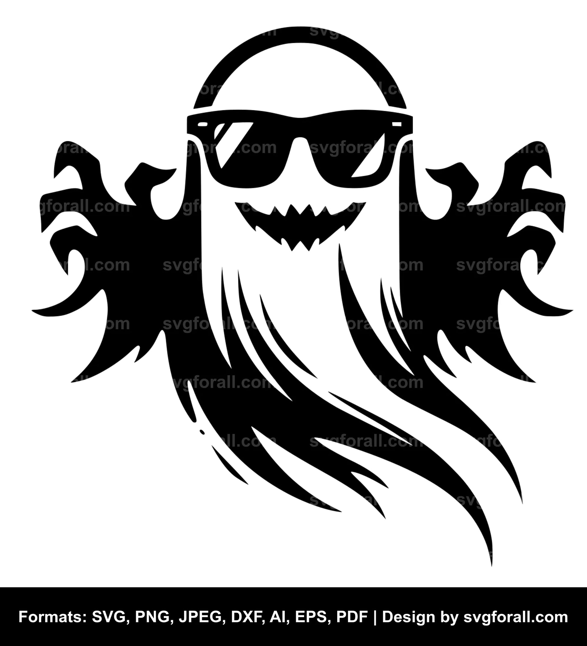 Ghost With Sunglasses SVG Design