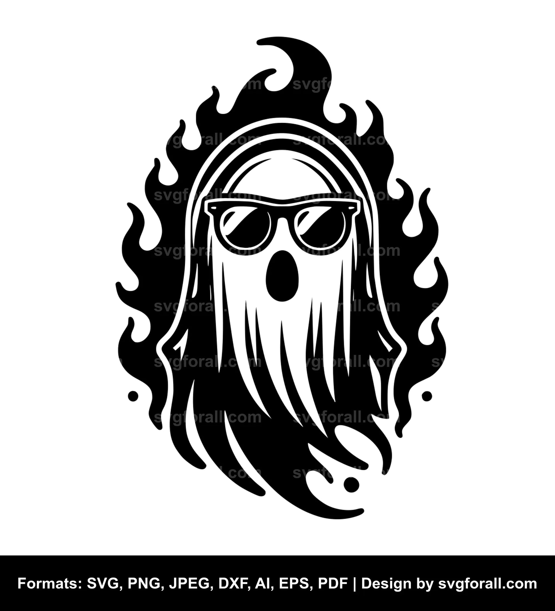 Ghost With Sunglasses SVG File