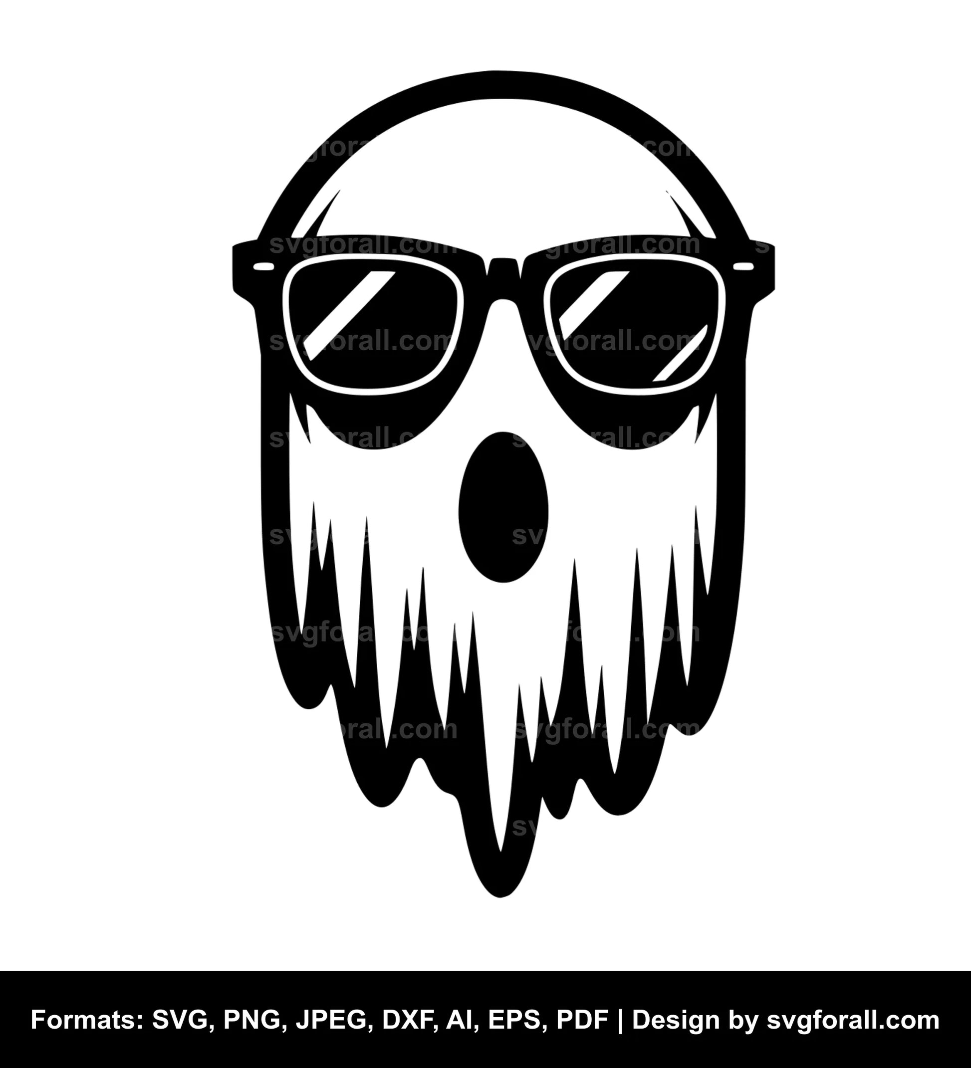 Ghost With Sunglasses SVG Vector