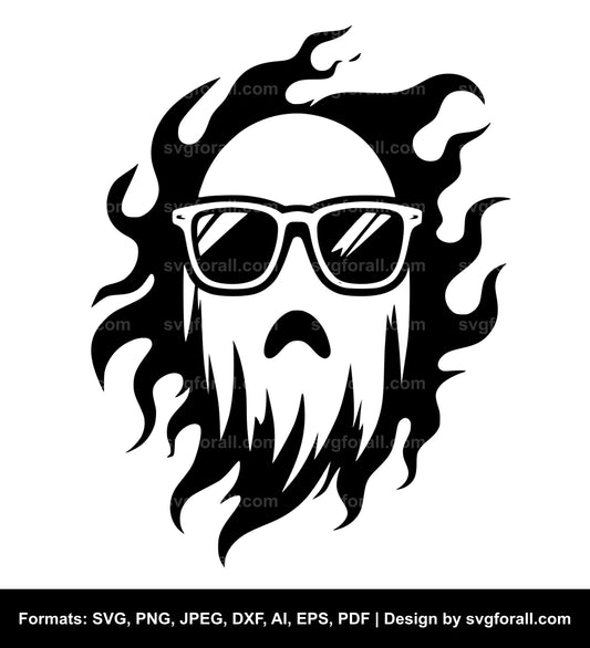 Ghost With Sunglasses Vector SVG