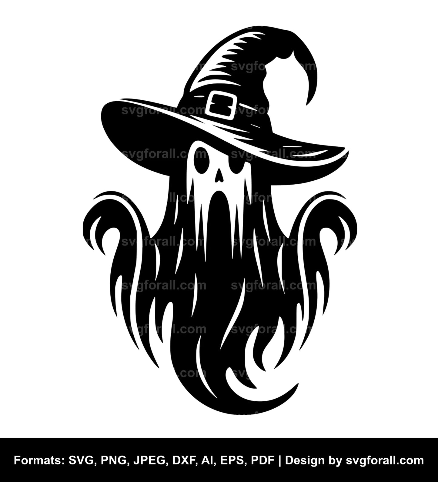 Ghost With Witch Hat SVG