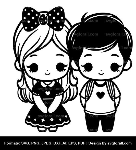 Girl And Boy Clipart SVG