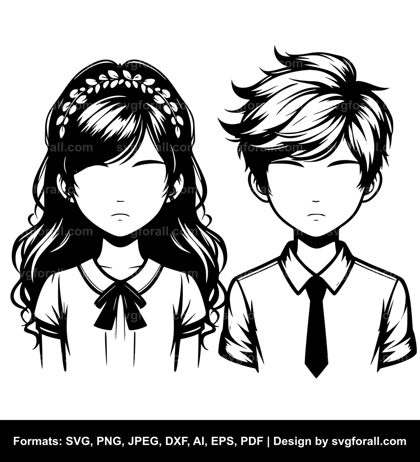 Girl And Boy SVG Design