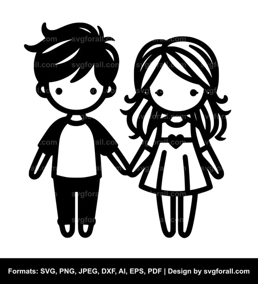 Girl And Boy SVG File