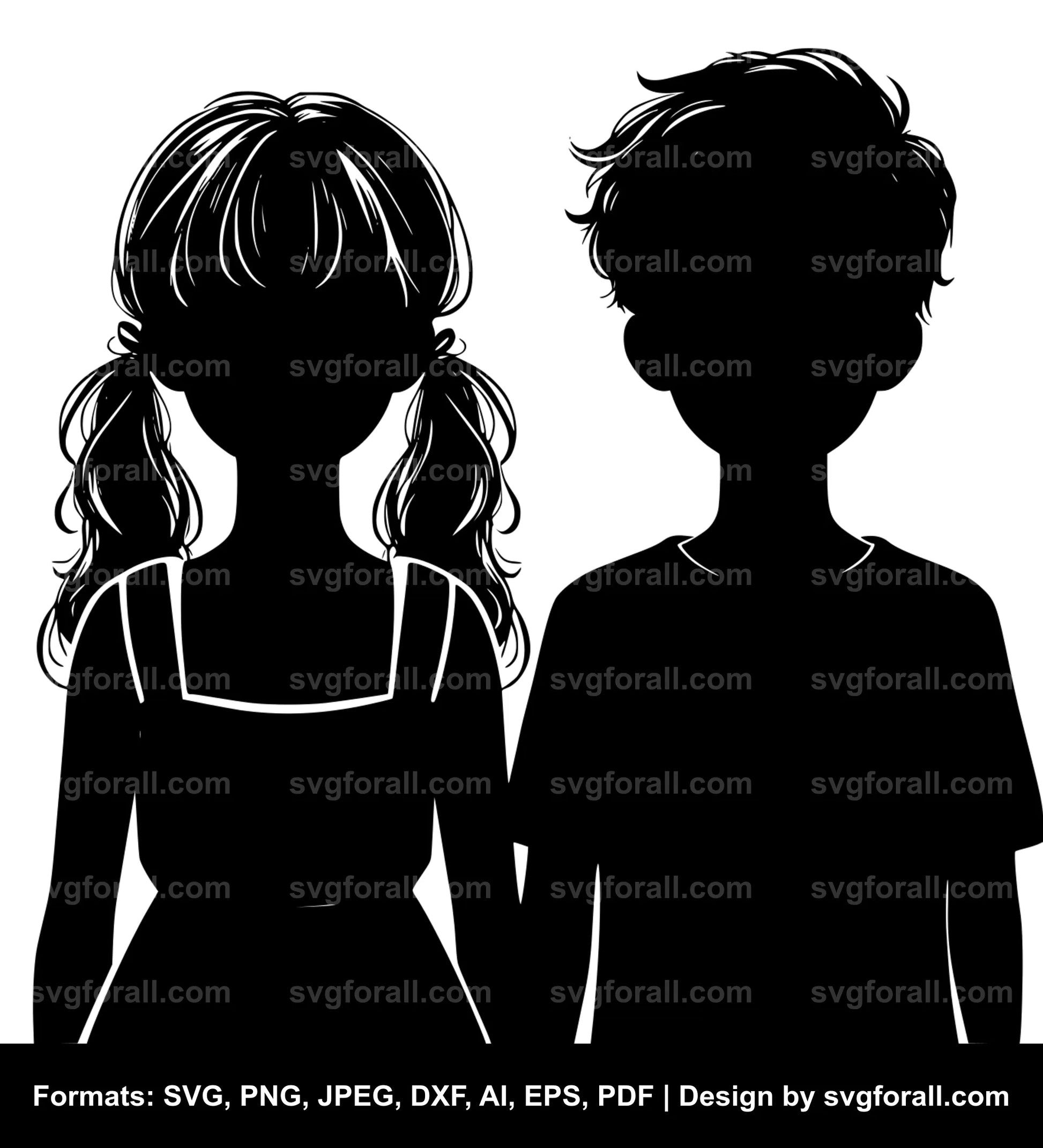 Girl And Boy Vector SVG