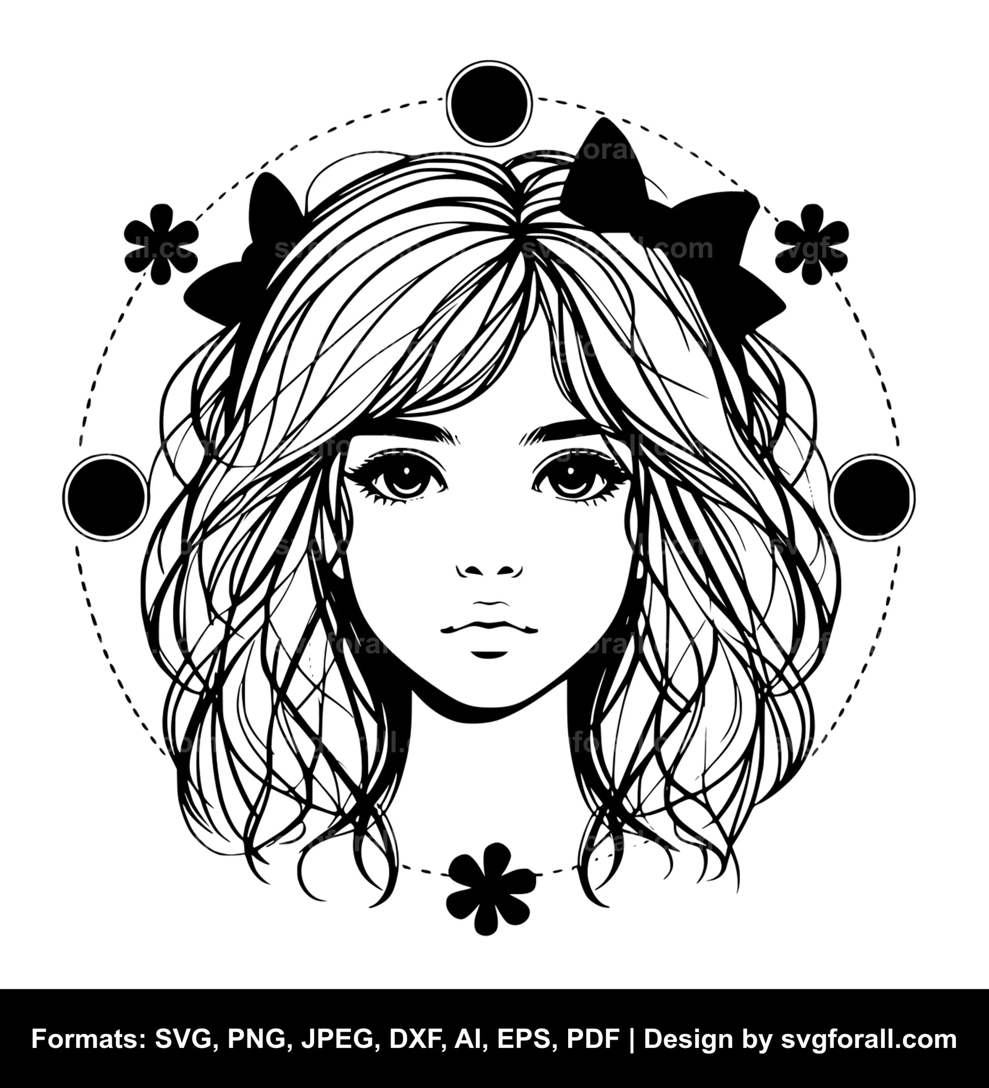 Girl Face SVG File