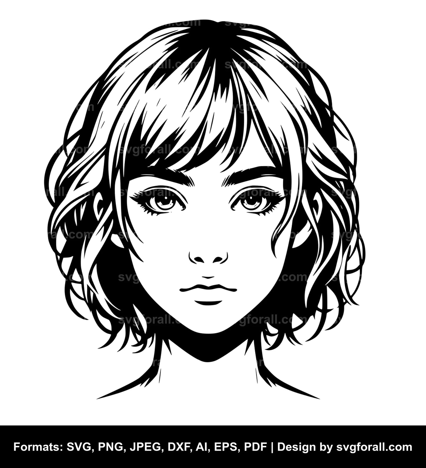 Girl Face Vector SVG