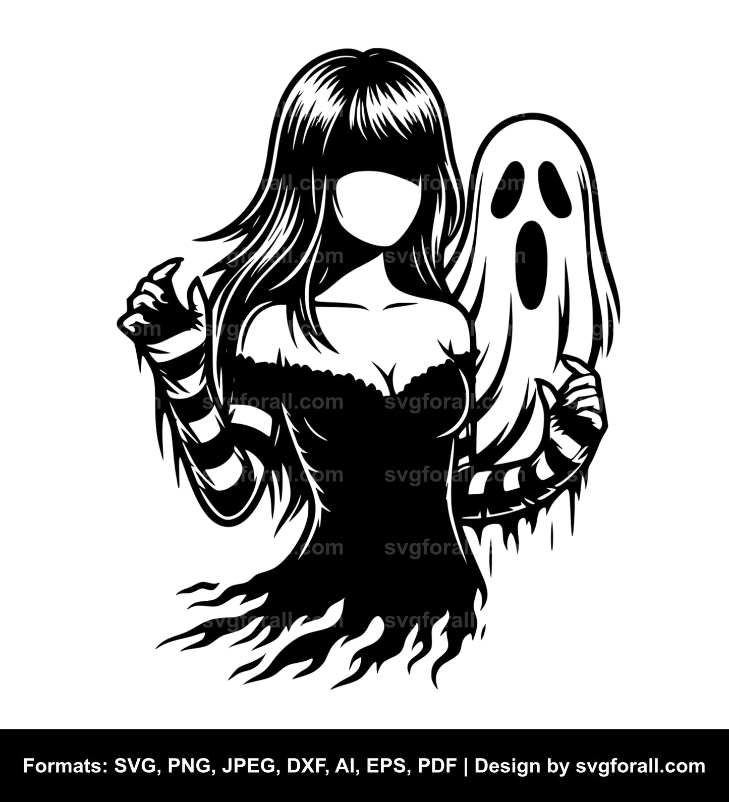 Girl Ghost Clipart SVG