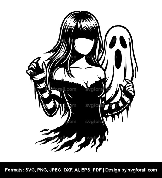 Girl Ghost Clipart SVG