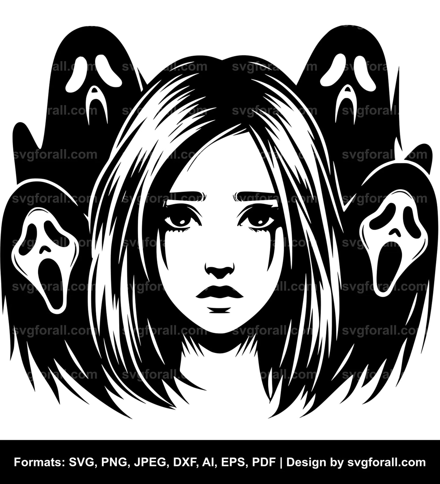 Girl Ghost Face Cricut SVG