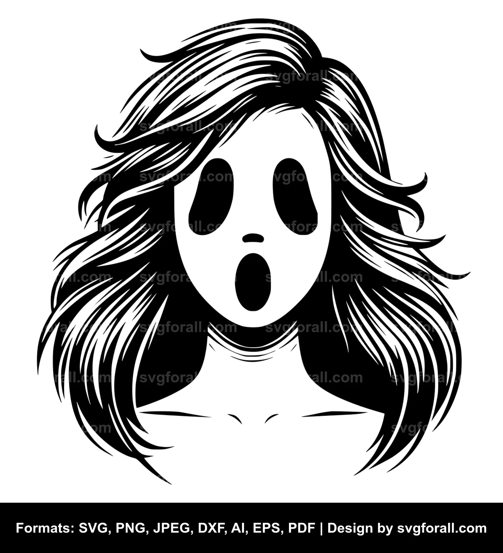 Girl Ghost Face SVG File