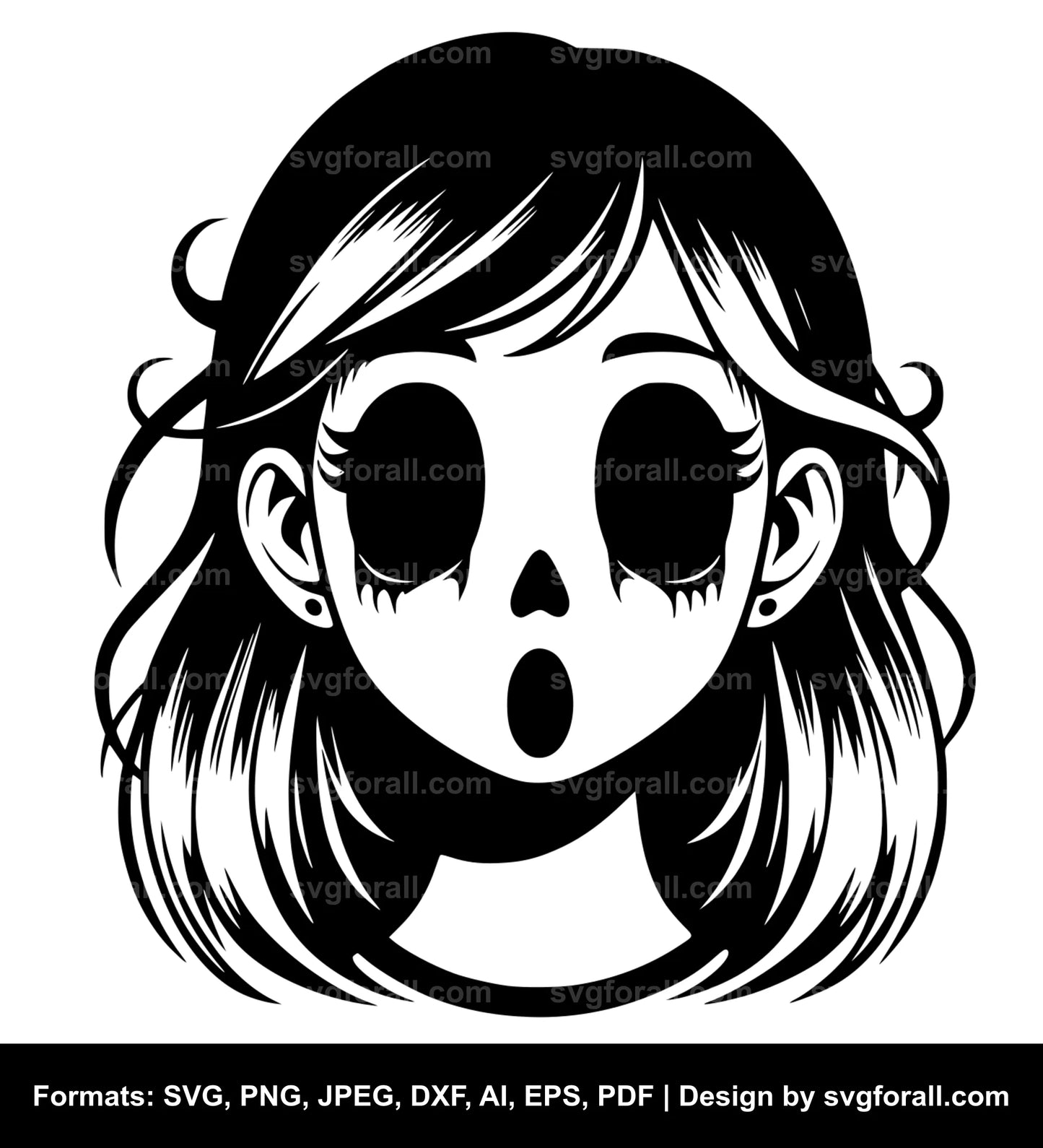 Girl Ghost Face SVG PNG