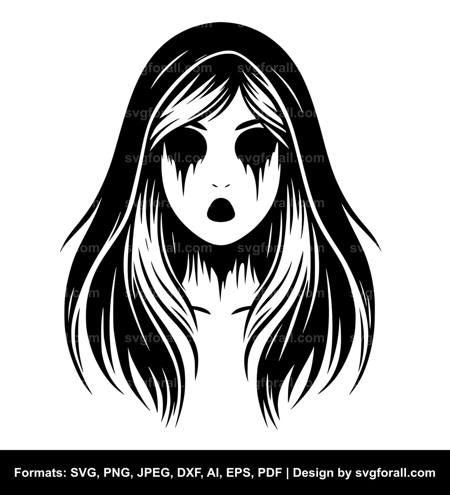 Girl Ghost Face Vector SVG