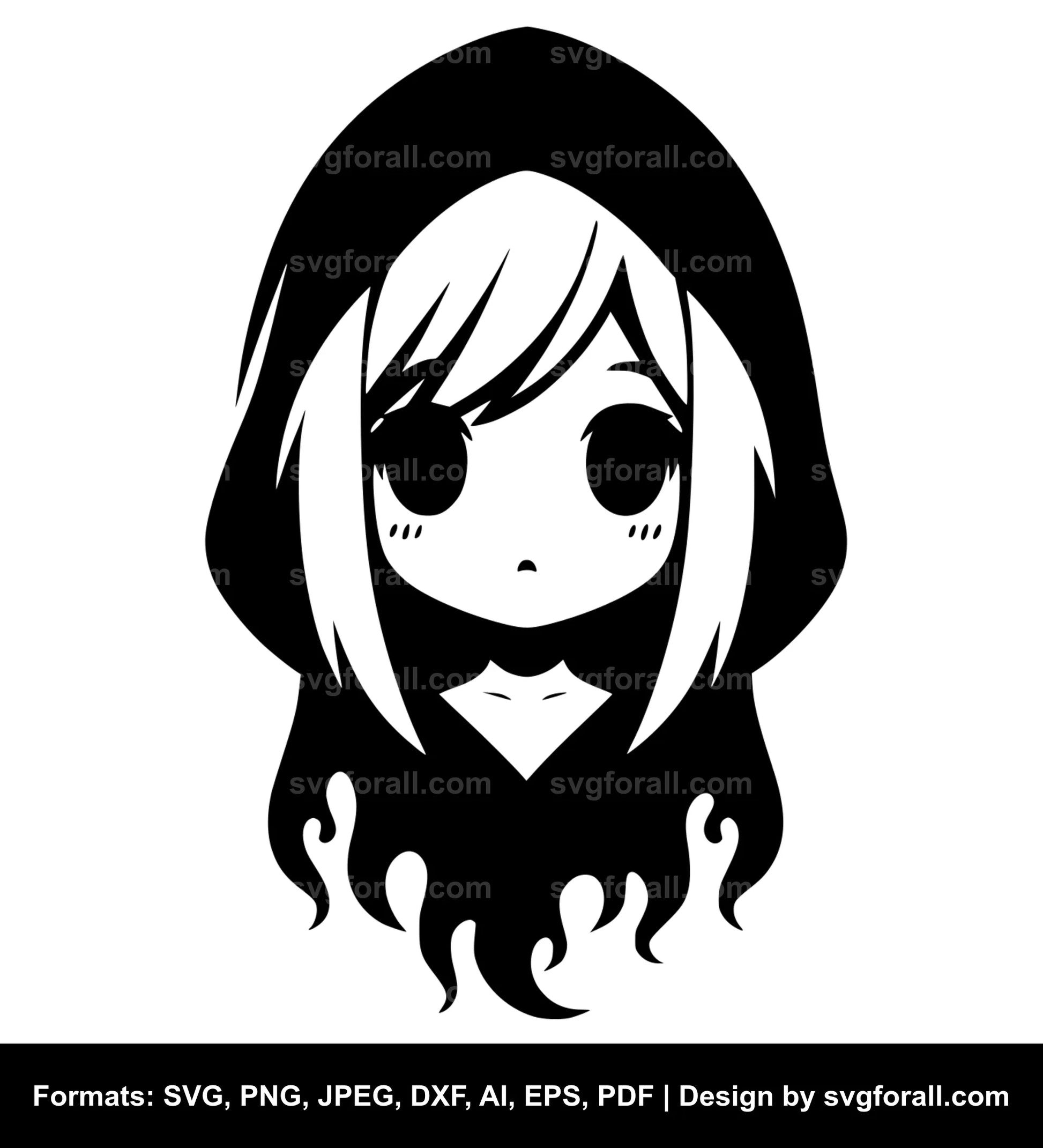 Girl Ghost SVG